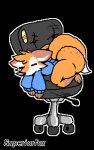  2018 anthro big_butt bottomless butt canine chair clothed clothing digital_media_(artwork) fox mammal sleeping solo superiorfox superiorfoxdafox 