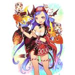  aoi_tsunami blonde_hair blue_hair charmy_(uchi_no_hime-sama) choker demon_girl demon_horns demon_tail demon_wings fireworks fish head_wings heart heart-shaped_pupils holding horns jewelry long_hair looking_at_viewer mask mask_on_head multiple_girls necklace official_art open_mouth pointy_ears red_eyes riding round_teeth side_slit symbol-shaped_pupils tail teeth thigh_strap transparent_background uchi_no_hime-sama_ga_ichiban_kawaii wings wristband 