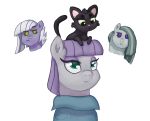  2018 black_fur cat clothing crossover equine feline female friendship_is_magic fur green_eyes horse jade_catkin limestone_pie_(mlp) littlest_pet_shop_a_world_of_our_own mammal marble_pie_(mlp) maud_pie_(mlp) my_little_pony my_little_pory pony purple_eyes smile yellow_eyes 