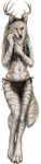  4_toes 5_fingers anthro black_nose blue_eyes braided_hair canine closed digitigrade dog female fur hair mammal sidonie solo standing toes tranaparent_background whiskers white_fur wide_hips 