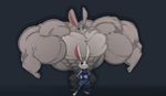  2017 abs angry biceps clothing disney female flat_chested hyper hyper_muscles judy_hopps lagomorph mammal muscular muscular_female pants police police_uniform rabbit shirt smile solo teeth toonpower uniform vest zootopia 