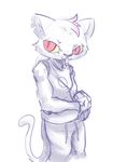  athletic clothing feline fingerless_gloves fur gloves mae_(nitw) mammal night_in_the_woods nobby_(artist) red_eyes sketch yellow_sclera 