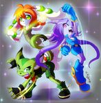  anthro boots canine carol_tea clothed clothing dog dragon feline female footwear freedom_planet gloves hair long_hair mammal milla_basset orange_hair purple_hair sash_lilac video_games whitephox wildcat 