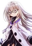  alternate_costume blonde_hair blue_eyes blush braid glasses gretel_(mary_skelter) long_hair looking_at_viewer mary_skelter mizunashi_(second_run) solo 