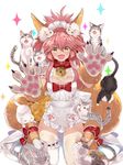  animal_ears caster_(fate/extra) fate/extra fate/stay_night garter kitsune naked_apron neko tagme tail thighhighs 