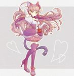 blush choker cure_macaron dress kirakira_precure_a_la_mode long_hair magical_girl purple_hair smile tail violet_eyes 