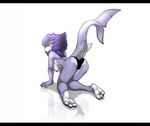  all_fours anthro breasts clothing female fish looking_back marine nipples open_mouth panties shark siroc solo underwear xaenyth_(character) 