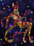  anthro canine christmas_lights erection fox looking_at_viewer male mammal mishabahl nude penis_bow penis_ribbon ribbons smile solo 