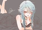  bare_shoulders breast_hold breasts cleavage cross cross_necklace grey_background heart heart-shaped_pupils izayoi_sakuya jewelry legs_up lingerie long_hair looking_at_viewer lying medium_breasts naughty_face necklace negligee on_stomach one_eye_closed red_eyes signature silver_hair simple_background sketch solo souta_(karasu_no_ouchi) symbol-shaped_pupils tongue tongue_out touhou underwear 