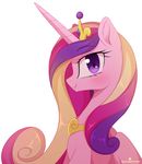  2017 blush equine eyelashes female feral friendship_is_magic hair horn long_hair looking_at_viewer mammal momomistress multicolored_hair my_little_pony princess_cadance_(mlp) purple_eyes simple_background smile solo white_background winged_unicorn wings 