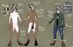  anthro clothed clothing feline fur hair looking_at_viewer male mammal mishabahl model_sheet nude smile solo standing 