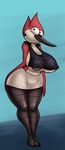  2017 anthro areola avian big_breasts bird breasts cartoon_network clothing female margaret nipples red-breasted_robin regular_show robin solo thingshappen 