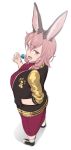  1girl animal_ear_fluff animal_ears breasts candy curly_hair food full_body hair_between_eyes hand_in_pocket jacket large_breasts lollipop looking_at_viewer open_mouth original pink_eyes pink_hair shinonome_hanabi shoes sneakers solo standing twintails yana_(nekoarashi) 