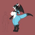  anthro bleok breasts difference dragon female horn invalid_tag nipples open_mouth size wastedtime wings 