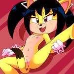  2017 anthro anus breasts canine fangs female fox fur half-closed_eyes honey_the_cat lonbluewolf lying mammal navel nipples nude on_back open_mouth presenting presenting_pussy pussy raised_leg red_eyes small_breasts solo sonic_(series) teeth tongue yellow_fur 