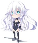  bare_shoulders black_heart blue_eyes blush breasts chibi cleavage iwasi-r leotard long_hair looking_at_viewer medium_breasts neptune_(series) solo symbol-shaped_pupils very_long_hair white_hair 