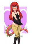  animal_humanoid blush breasts clothed clothing dragon female gloves humanoid monster_girl_(genre) pharos.e smile solo standing wide_hips 