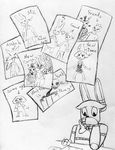  2015 animatronic anthro black_and_white bonnie_(fnaf) bow_tie buckteeth chica_(fnaf) drawing english_text five_nights_at_freddy&#039;s five_nights_at_freddy&#039;s_2 foxy_(fnaf) freddy_(fnaf) inkyfrog lagomorph machine male mammal mangle_(fnaf) marionette_(fnaf) monochrome rabbit robot simple_background solo tears teeth text toy_bonnie_(fnaf) toy_chica_(fnaf) toy_freddy_(fnaf) traditional_media_(artwork) video_games white_background 