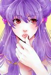  dh_(booom38) double_bun highres lips long_hair purple_hair ranma_1/2 red_eyes shampoo_(ranma_1/2) thick_lips thumb_to_mouth 
