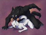  all_fours anthro bite black_fur blue_eyes breasts canine domination fangs female fur glowing glowing_eyes kneeling male male/female mammal penetration rough_sex sex size_difference spartadog were werewolf white_fur wolf 
