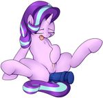  2017 anal anal_penetration anus dildo equine eyes_closed female feral friendship_is_magic hair horn mammal masturbation multicolored_hair my_little_pony neighday penetration pussy pussy_juice sex_toy simple_background solo starlight_glimmer_(mlp) tongue tongue_out two_tone_hair unicorn white_background 