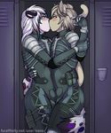  arm_around_waist blush bulge clothing feline frottage holding_arm kissing leopard locker male male/male mammal ner0 sex skinsuit snow_leopard tight_clothing uniform 