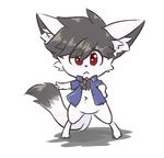  2017 angry anthro black_nose canine clothed clothing digital_media_(artwork) earth_fox earthb-kun feral fur hair looking_at_viewer male mammal red_eyes solo standing white_fur 