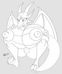  2017 anthro areola big_breasts breasts cynder dragon erect_nipples female horn huge_breasts hyper hyper_breasts nipples nude pussy solo spyro_the_dragon vant_talon video_games wings 