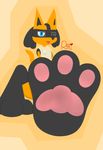  alternate_color blue_eyes canine eyewear feet foot_focus glasses lucario mammal nintendo one_eye_closed pawpads paws pink_paws pok&eacute;mon ralithelucario simple_background tongue tongue_out video_games wink 