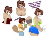  2017 absurd_res anthro big_breasts big_butt breasts butt child clothed clothing cub digital_media_(artwork) english_text erection eyewear female fur glasses hair hi_res looking_at_viewer looking_back male mammal mature mature_female mcfly0crash model_sheet mother open_mouth parent pink_eyes red_panda short_hair shorts shota side_boob simple_background smile standing text thick_thighs tongue tongue_out white_background wide_hips young 
