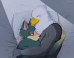  animal_crossing anthro apollo_(animal_crossing) avian bald_eagle bedroom bird blush canine eagle hug male male/male mammal nintendo ohjing1004 video_games wolf wolfgang_(animal_crossing) 