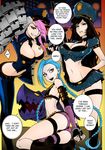  breasts chain clothed clothing comic english_text female group handcuffs hat hirame human human_focus humanoid jinx_(lol) kneeling league_of_legends machine mammal robot shackles skimpy smile sweat text video_games wide_hips 