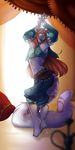  anthro belly_dance bulge clothed clothing crossdressing feline fur hair long_hair male mammal shariea solo standing veil 