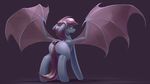  bat_pony fan_character female feral hair hooves my_little_pony purple_hair simple_background standing underpable yellow_eyes 