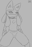  2017 animated anthro blush canine clitoris female fur game_(disambiguation) halpy lucario mammal nintendo nude pok&eacute;mon pok&eacute;morph pussy solo vaginal video_games 