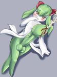  balls blush cum hyper hyper_penis kirlia kynodesme looking_at_viewer lying male nikoh nintendo on_back penis pok&#233;mon pokemon solo vein video_games 