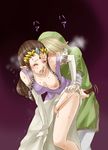  1girl blonde_hair breasts brown_hair closed_eyes elbow_gloves fingering gloves hetero link long_hair medium_breasts pointy_ears princess_zelda pussy_juice sweat tears the_legend_of_zelda the_legend_of_zelda:_twilight_princess tiara wasabi_(legemd) 