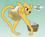  anthro diaper feces feline female katia_managan khajit mammal messy_diaper prequel soiling solo the_elder_scrolls urine video_games wet_diaper wetting 