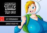  adventure_time backpack big_breasts blonde_hair blue_eyes blush breasts cartoon_network fionna_the_human hair huge_breasts human mammal not_furry open_mouth simple_background witchking00 