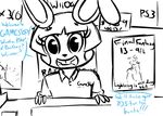  2015 animatronic anthro buckteeth dialogue english_text five_nights_at_freddy&#039;s five_nights_at_freddy&#039;s_2 gamestop inkyfrog lagomorph looking_at_viewer machine male mammal open_mouth open_smile poster rabbit restricted_palette robot smile solo store talking_to_viewer teeth text toy_bonnie_(fnaf) video_games 