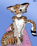  breasts collar feline mammal pinup pose punishedkom pussy small_breasts tiger voluptuous wide_hips 