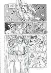  anthro bar big_breasts black_and_white breasts camel_toe canine chest_tuff clothed clothing comic dancing dialoge eye_patch eyewear female humanoid male mammal monochrome music nipple_bulge panties skimpy sweat text trump underwear 