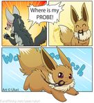  anthro comic eevee feral mightyena nintendo pok&eacute;mon probe text uluri video_games 