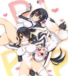  :d :o black_hair blush breasts brown_eyes cameltoe covered_navel covered_nipples emperor_penguin_(kemono_friends) group_name hair_between_eyes hair_over_one_eye headphones heart highleg highleg_leotard hood hoodie humboldt_penguin_(kemono_friends) jacket kemono_friends large_breasts leotard long_hair looking_at_viewer multicolored_hair multiple_girls open_mouth penguins_performance_project_(kemono_friends) pink_hair red_eyes royal_penguin_(kemono_friends) ryoji_(nomura_ryouji) short_hair smile spread_legs thighhighs turtleneck twintails white_hair white_legwear white_leotard 