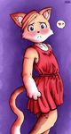  blush cat clothed clothing crossdressing dress feline kemono male mammal nervous punishedkom shy 