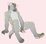  &lt;3 0phanim anthro balls belly canine erection feline fur hair hi_res hyena male mammal multi-nip nipples nude paws pecs penis simple_background smile solo teeth 