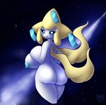  2017 alternate_species areola big_breasts big_butt blue_nipples blue_sclera breasts butt female hat hi_res huge_breasts humanoid humanoidized jirachi latiar legendary_pok&eacute;mon looking_back nintendo nipples nude pok&eacute;mon pok&eacute;morph side_boob solo space star video_games white_eyes white_skin wide_hips yellow_body 