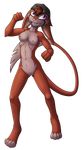  2017 alpha_channel anthro baseball_cap breasts brown_hair female fur hair hat long_tail lord-kiyo navel nipples orange_fur pink_nose purple_eyes pussy simple_background solo transparent_background unknown_species 