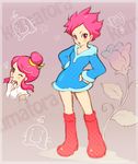  kumatora mother_(game) mother_3 older pink_hair short_hair waitress 