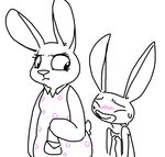  age_difference anthro blush bonnie_hopps cain_(weaver) clothed clothing disney dress duo fan_character female lagomorph male mammal mature_female open_mouth open_smile purse rabbit simple_background smile sweat sweatdrop teeth the_weaver white_background zootopia 